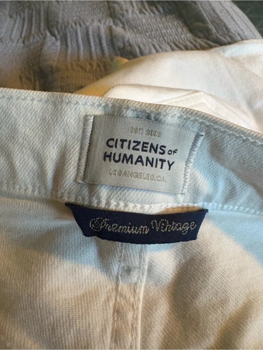 Citizens Of Humanity White Daphne Crop Straight Jeans